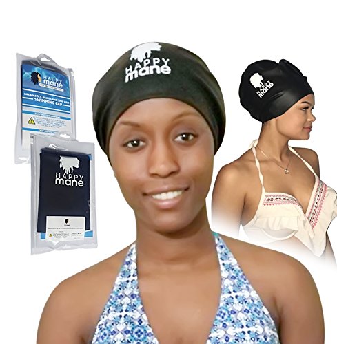 Happy Mane Premium Extra Large Silicone Waterproof Swimming Cap for Braids, long hair Dreadlocks review
