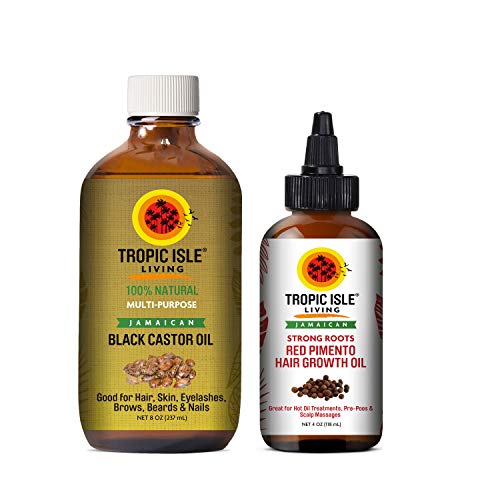 Tropic Isle Living Jamaican Black Castor Oil 8oz & Strong Roots Red Pimento Hair Growth Oil. review